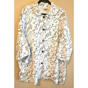 Click By Color Me Cotton 100% Linen Top Tunic XL Artsy Lagenlook